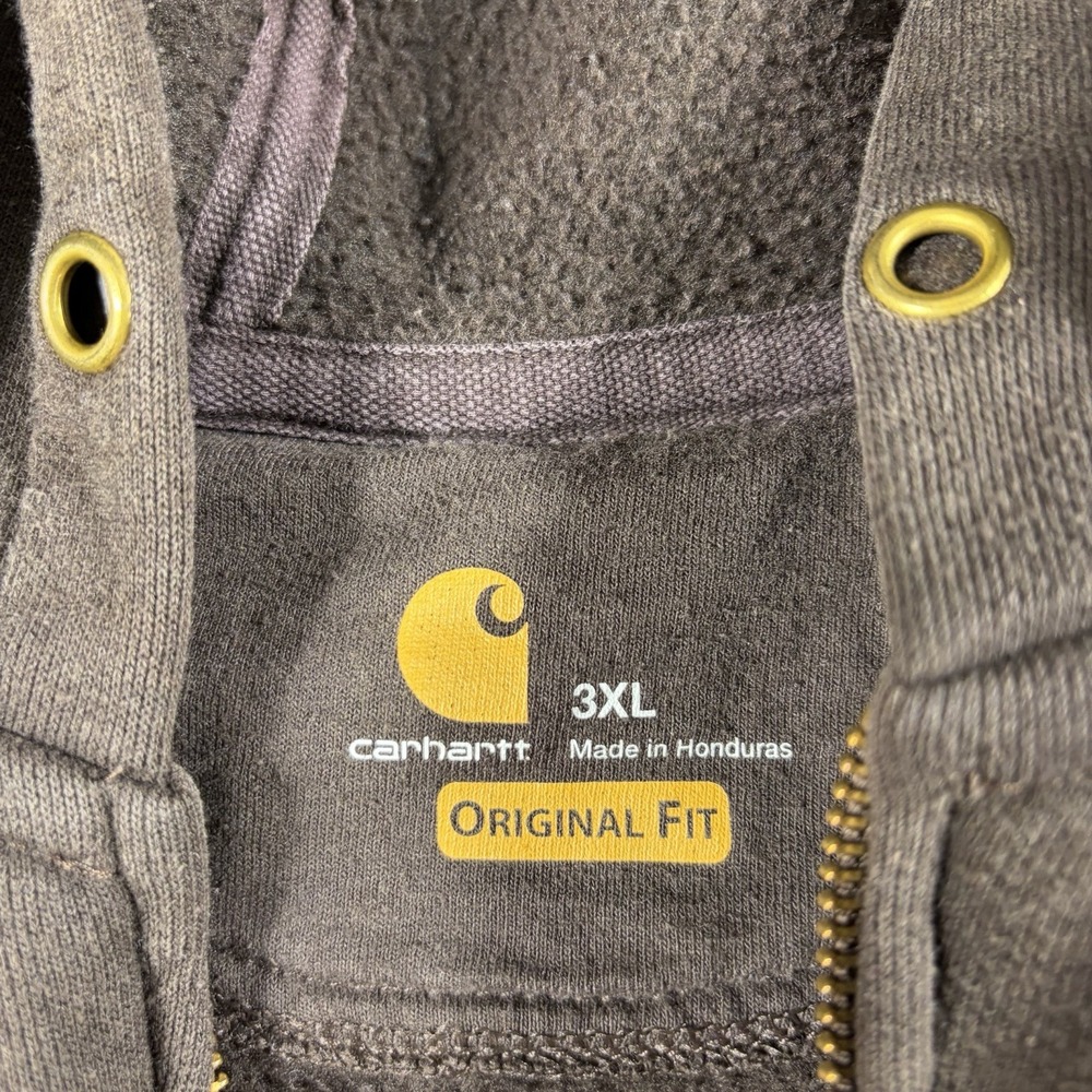 Carhartt Rain Defender Hoodie Mens 3XL Gray Thermal Lined Full Zip Workwear - Picture 3 of 8